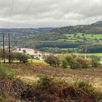 IMG_3765 The river Usk in flood looking down from Bluebell woods.