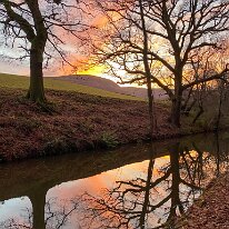 IMG 0400  The setting sun on the Monmouthshire and Brecon canal.