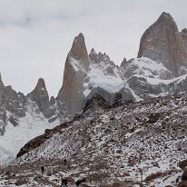 DSC 0050 : 03-04-10, Dirt, Image, Low-contrast, Mountain, Muted, Person, Rock, Water, color, sky, snow