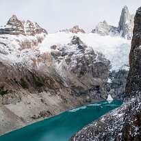 DSC 0061 : 03-04-10, Argentina, Dirt, El Chaltén, Mountain, Muted, Rock, Sand, Santa Cruz, Sea, Water, color, sky
